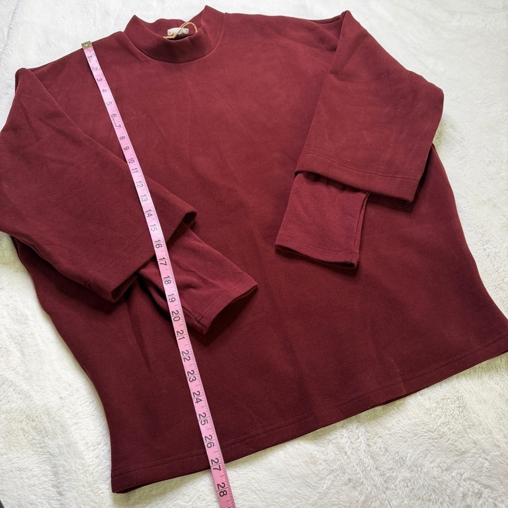 OGL FuzzLuxe Mockneck Sleeve-Warmer Top – Ruby – Size XXL - Picture 4 of 7